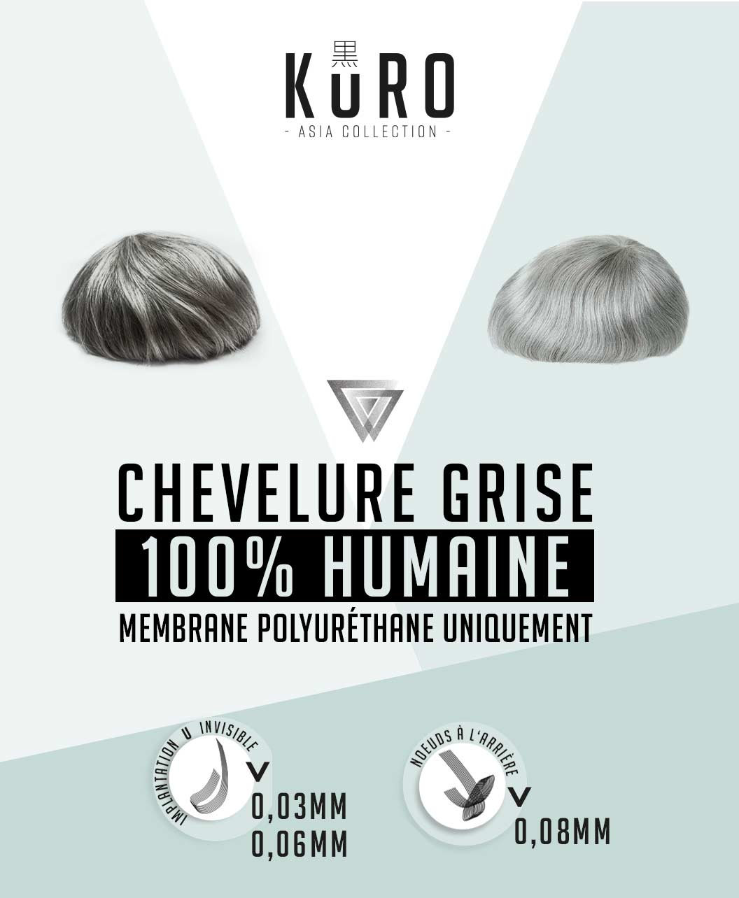 Gris Humain Complément capillaire Poly 3 complément capillaire gris humain
